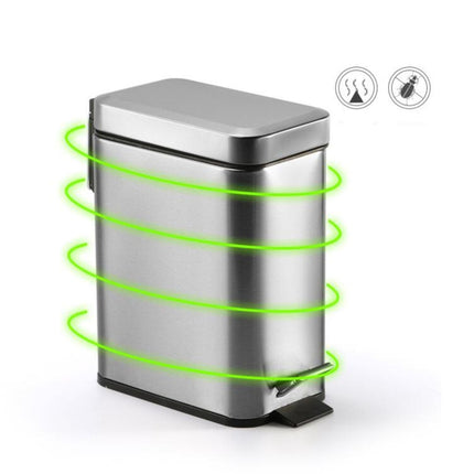 Household Stainless Steel Foot Pedal Small Rectangular Trash Can