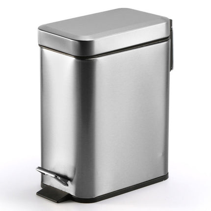 Household Stainless Steel Foot Pedal Small Rectangular Trash Can