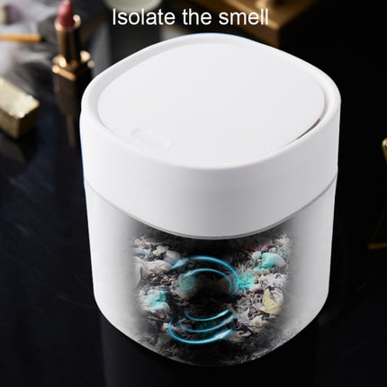 Household Mini Desktop Trash Can Covered Debris Storage Cleaning Cylinder Box, Push-type, Flip Lip - DealBuddy