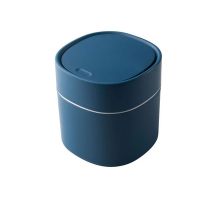 Household Mini Desktop Trash Can Covered Debris Storage Cleaning Cylinder Box, Push-type, Flip Lip - DealBuddy