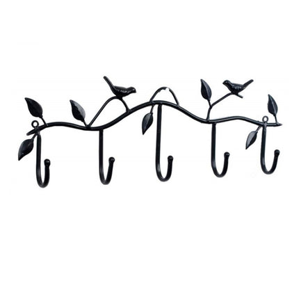 Wrought Iron Birds Pattern Decorated Simple Clothes Hooks