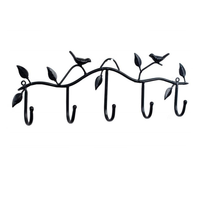 Wrought Iron Birds Pattern Decorated Simple Clothes Hooks