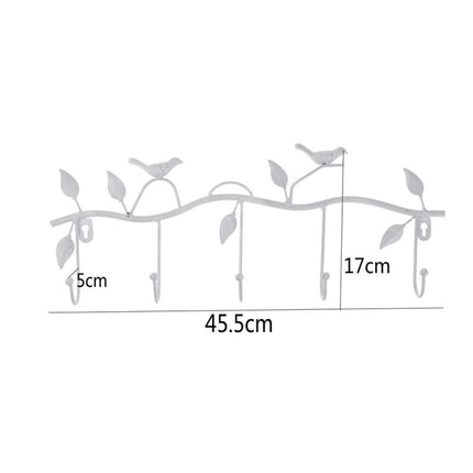 Wrought Iron Birds Pattern Decorated Simple Clothes Hooks