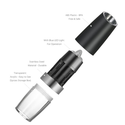 Automatic Electric Pepper Grinder Salt Mill with LED Light