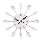 Cutlery Metal Kitchen Wall Clock Spoon Fork Creative Quartz Wall Mounted Clocks Modern Design Decorative Horloge