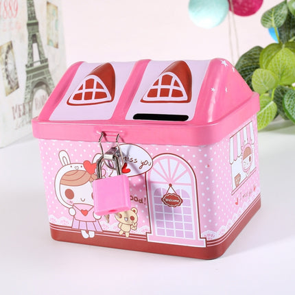 Children Cartoon Saving Small Coin Storage House Piggy Bank