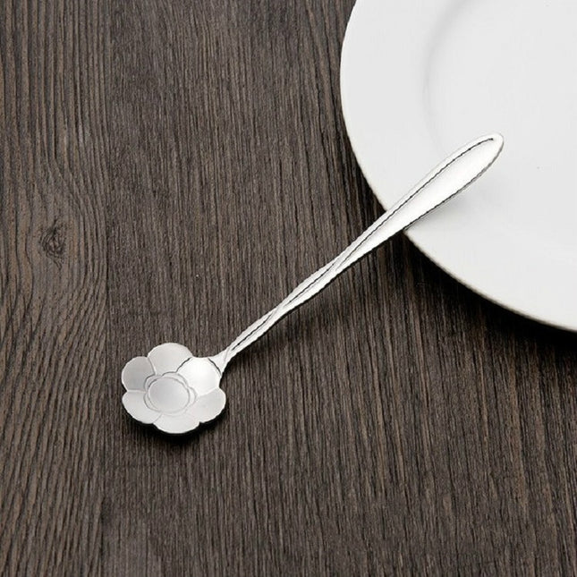 3 PCS Stainless Steel Household Creative Flower Spoon Coffee Stirring Spoon