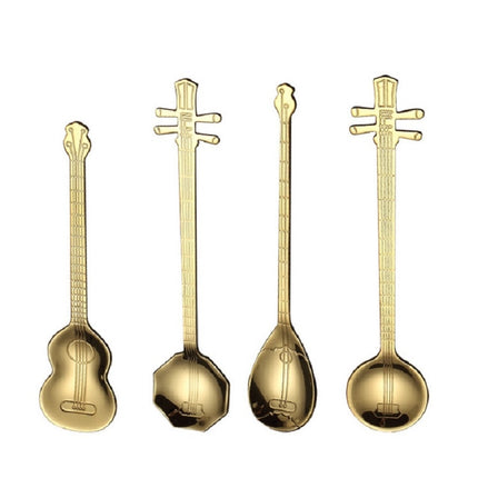 Stainless Steel Coffee Mixing Spoon Creative Musical Instrument Shape Spoon