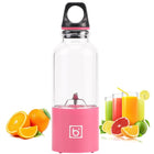 500ml Mini Portable Electric Juicer Cup USB Rechargeable Juicer Blender Maker Shaker Squeezers Fruit Orange Juice Extractor, 4 Blade Head Blue, 4 Blade Head Green, 4 Blade Head Pink - DealBuddy