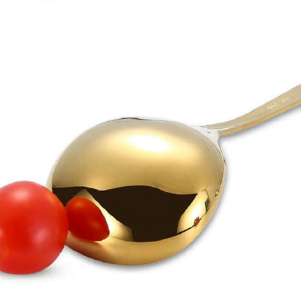 Stainless Steel Sauce Spoon Creative Big Head Long Handle Spoon, Gold, Rose Gold, Colorful - DealBuddy