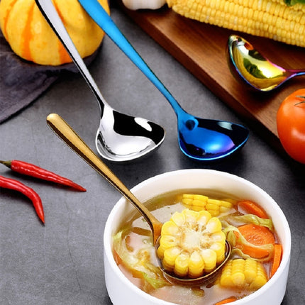Stainless Steel Sauce Spoon Creative Big Head Long Handle Spoon, Gold, Rose Gold, Colorful - DealBuddy