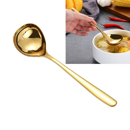 Stainless Steel Sauce Spoon Creative Big Head Long Handle Spoon, Gold, Rose Gold, Colorful - DealBuddy
