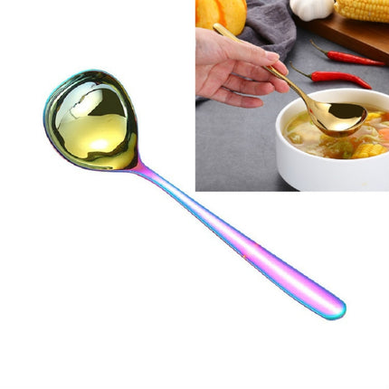 Stainless Steel Sauce Spoon Creative Big Head Long Handle Spoon, Gold, Rose Gold, Colorful - DealBuddy
