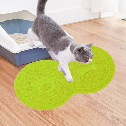 Lovely PVC Cat Litter Mat Eight-shaped  Anti-skid Placemat Pet Supplies, Lake Blue, Yellow Green, Rose Red, Gray, Pink, Light Blue, Beige - DealBuddy