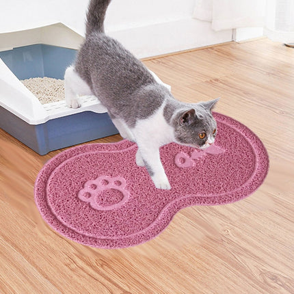 Lovely PVC Cat Litter Mat Eight-shaped  Anti-skid Placemat Pet Supplies, Lake Blue, Yellow Green, Rose Red, Gray, Pink, Light Blue, Beige - DealBuddy