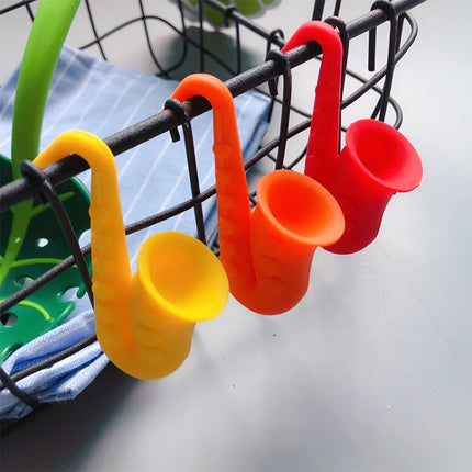 Horn Saxophone Silicone Pot Cover Raises Anti-overflow Device, Random Color Delivery