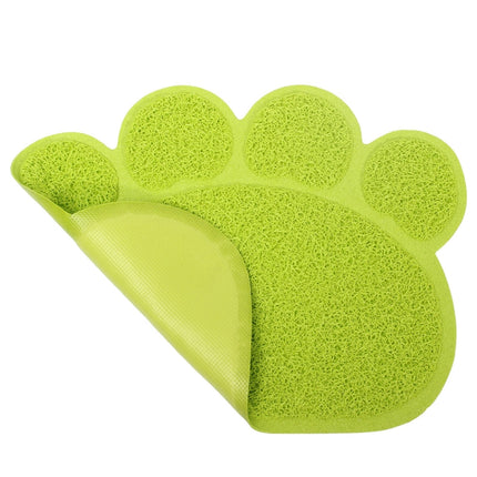 PVC Claw Shaped Cat Litter Mat Pet Placemat Anti-skid Floor Mat Pet Supplies, Rose Red, Yellow Green, Gray, Lake Blue, Coffee, Light Blue - DealBuddy