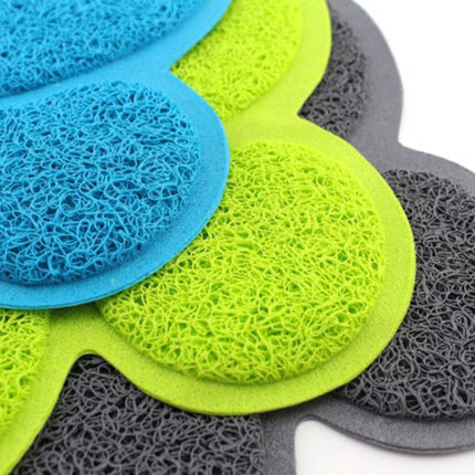 PVC Claw Shaped Cat Litter Mat Pet Placemat Anti-skid Floor Mat Pet Supplies, Rose Red, Yellow Green, Gray, Lake Blue, Coffee, Light Blue - DealBuddy