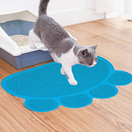 PVC Claw Shaped Cat Litter Mat Pet Placemat Anti-skid Floor Mat Pet Supplies, Rose Red, Yellow Green, Gray, Lake Blue, Coffee, Light Blue - DealBuddy