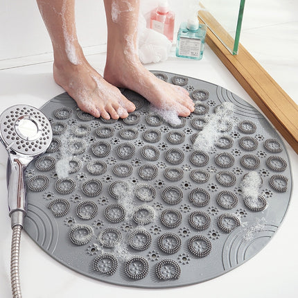 Bathroom Anti-slip Round Mat Suction Cup Massage Foot Pad