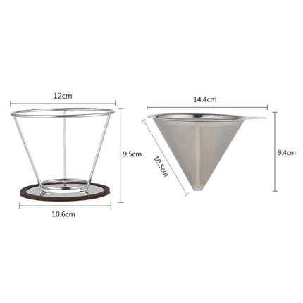 Stainless Steel Filter Cone Filter Cartridge Tea Coffee Free Paper Filter Cup