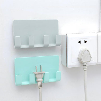 Practical Wall Sticking Phone Charging Holder Socket Strong Sticky Adhesive Sopport Rack Shelf With Hooks