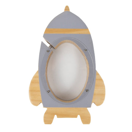Nordic Wood Rocket Money Box Toys Living Room Decoration Piggy Bank