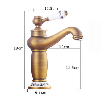 Copper Antique Hot Cold Double Blue White Porcelain Faucet, Platinum, Black Gold, Black, Antique - DealBuddy