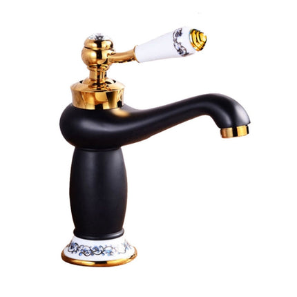 Copper Antique Hot Cold Double Blue White Porcelain Faucet