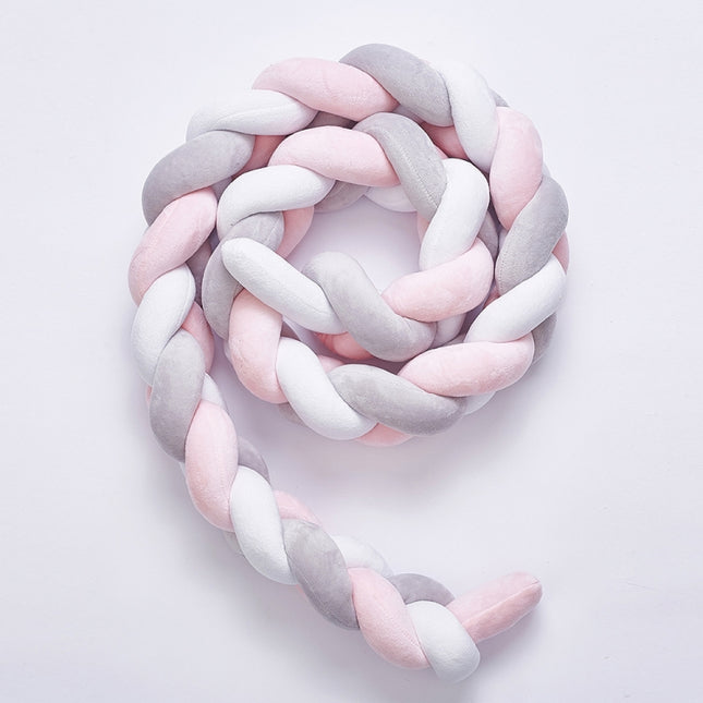 2M  Pure Color Weaving Knot for Infant Room Decor Crib Protector Newborn Baby Bed Bumper Bedding Accessories