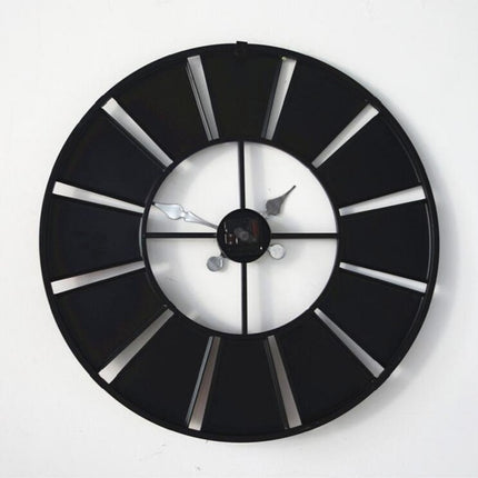 Digital Round Retro Wall Clock Creative License Plate Wrought Iron Decorative Clock