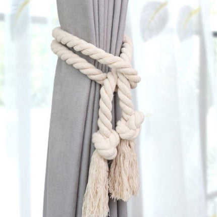 2 PCS Thick Cotton Thread Curtain Straps Handmade Cotton Rope Environmental Protection Straps