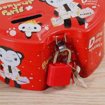 4 PCS Double Heart Cartoon Iron Creative Children Piggy Bank