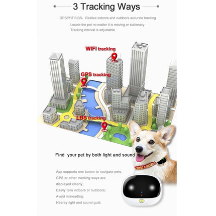 RF-V43 A Style IP67 Waterproof GPS + LBS + WiFi Pet Locator Pet Collar Tracking Device For Asia/Europe/Africa/Australia, RF-V43 A Style (Black), RF-V43 A Style (White) - DealBuddy