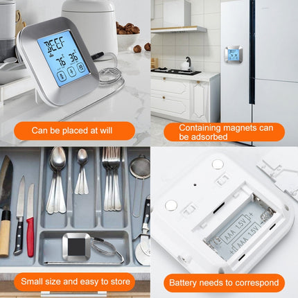 TS-82 Digital Kitchen Food Cooking BBQ Wireless Touch Screen Thermometer with Timer Alarm - DealBuddy