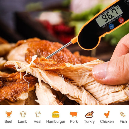 TS-BY52-Y Kitchen Food Cooking BBQ Foldable Waterproof Probe Thermometer(Yellow) - DealBuddy