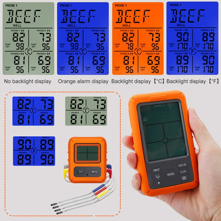 TS-TP40-B Kitchen Food Wireless Four Probe Thermometer, Probe is Non-waterproof - DealBuddy