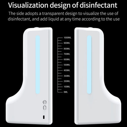 K9 Pro Handsfree Non-contact Body Light-sensitive Distance Sensor Thermometer + 1000ml Automatic Non-contact Liquid Soap Dispenser with Base Mount