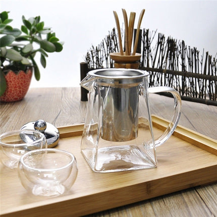 Stainless Steel Clear Heat Resistant Glass Filter Tea Pot, Capacity: 950ml