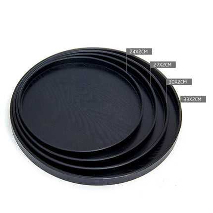 Creative Round Solid Wood Tea Tray Hotel Wooden Tay Storage Tray, Diameter: 27 cm