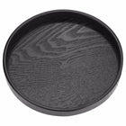 Creative Round Solid Wood Tea Tray Hotel Wooden Tay Storage Tray, Diameter: 30cm, Black, Diameter: 30cm - DealBuddy