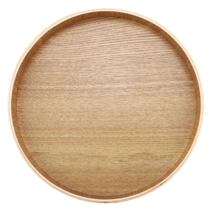 Creative Round Solid Wood Tea Tray Hotel Wooden Tay Storage Tray, Diameter: 30cm