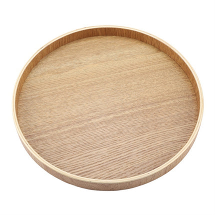Creative Round Solid Wood Tea Tray Hotel Wooden Tay Storage Tray, Diameter: 33cm