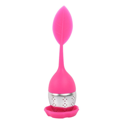 Stainless Steel Leaf Shape Silicone Tea Bag Tea Strainers, Rose Red, Baby Blue - DealBuddy