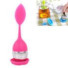 Stainless Steel Leaf Shape Silicone Tea Bag Tea Strainers, Rose Red, Baby Blue - DealBuddy