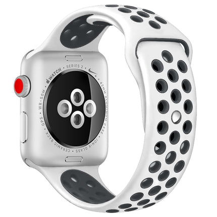 For Apple Watch Series 10 42mm / 9&8&7 41mm / SE 3&SE 2&6&SE&5&4 40mm / 3&2&1 38mm Fashionable Classical Silicone Sport Watch Band(Grey White), WA1230A, WA1230B, WA1230BG, WA1230BH, WA1230BL, WA1230BM, WA1230BR, WA1230BY, WA1230C, WA1230D, WA1230DW    ... - DealBuddy