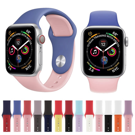 Double Colors Silicone Watch Band for Apple Watch Series 3 & 2 & 1 42mm (Light Blue+Light Pink) - DealBuddy
