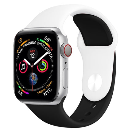 Double Colors Silicone Watch Band for Apple Watch Series 3 & 2 & 1 38mm (White+Red) - DealBuddy