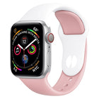 Double Colors Silicone Watch Band for Apple Watch Series 3 & 2 & 1 38mm (White+Red) - DealBuddy