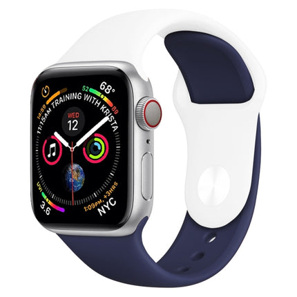 Double Colors Silicone Watch Band for Apple Watch Series 3 & 2 & 1 38mm (White+Red) - DealBuddy